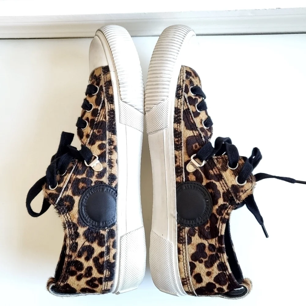 New ALL SAINTS Jazmin Haircalf Leopard Print Sneakers New With Box 9 US/40 EU
